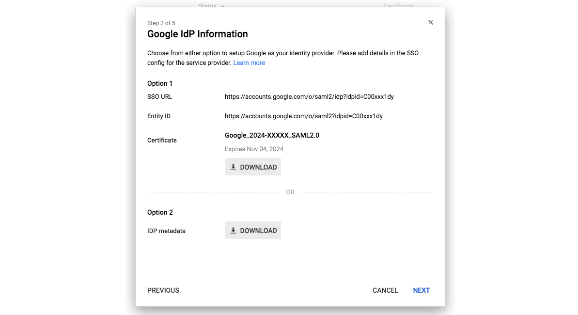 Saving metadata